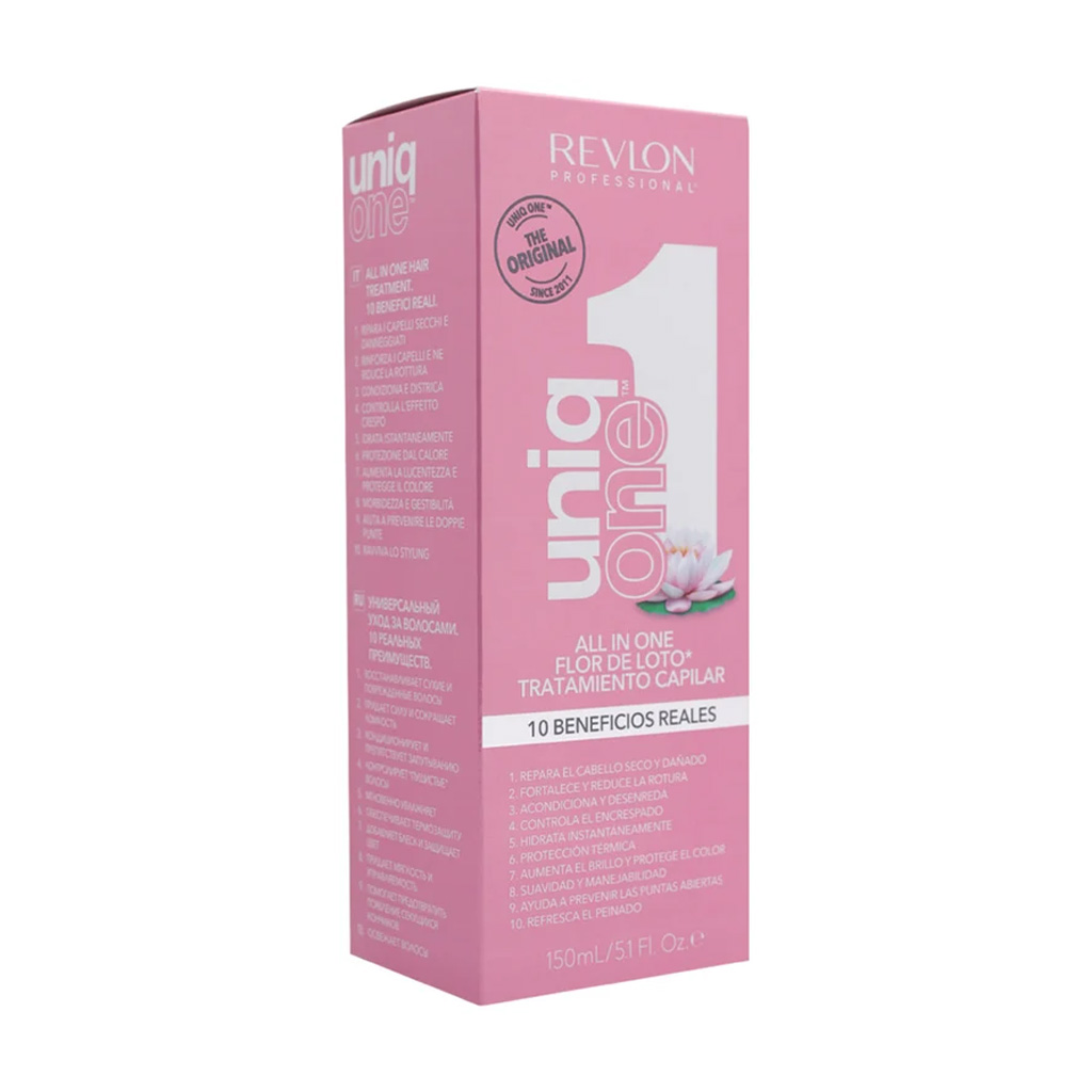 revlon-uniqone-all-in-one-lotus-flower-hair-treatment-150ml Revlon UniqOne All in One Lotus Flower Hair Treatment 150ml - Image 1