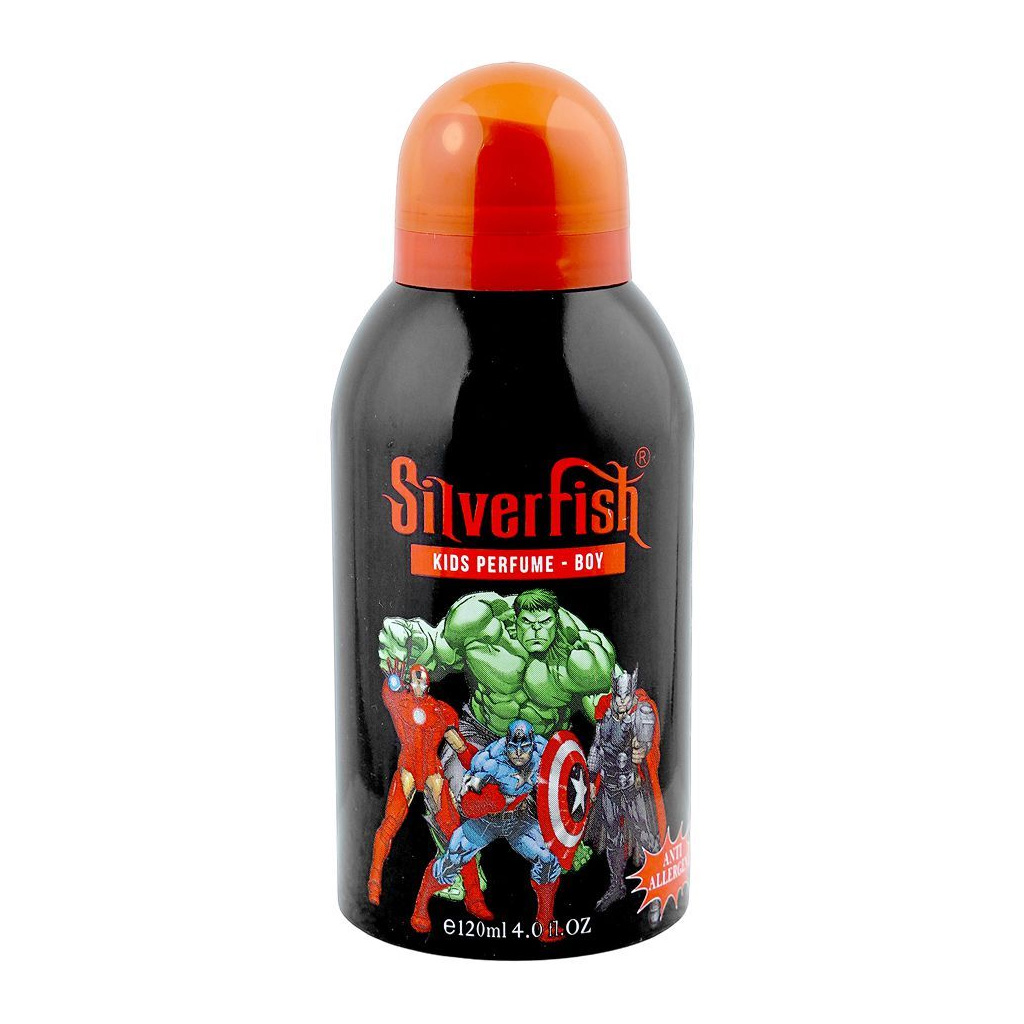 silver-fish-avengers-kids-body-spray-120ml Silver Fish Avengers Kids Body Spray, 120ml - Image 1